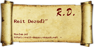 Reit Dezső névjegykártya